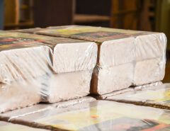 Rectangular wooden briquettes, shrink-wrapped